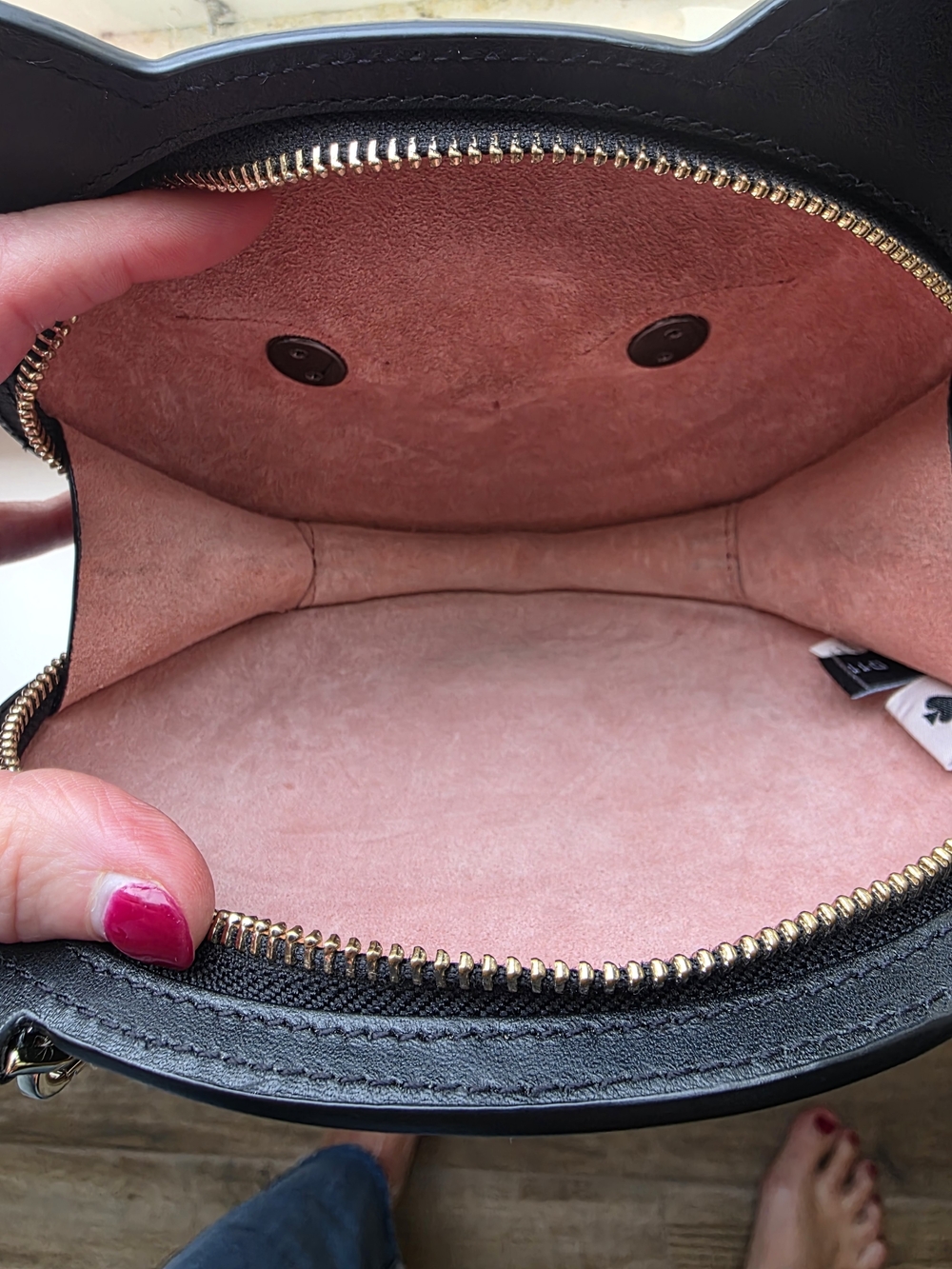 Kate Spade Meow Cat Crossbody Black Leather Chain Bag - Picture 11 of 13